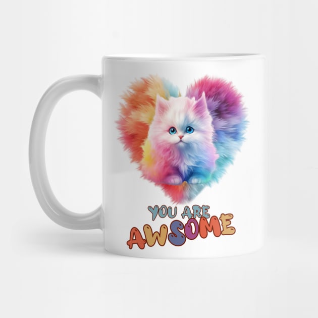Fluffy: "You are awsome" collorful, cute, furry animals by HSH-Designing